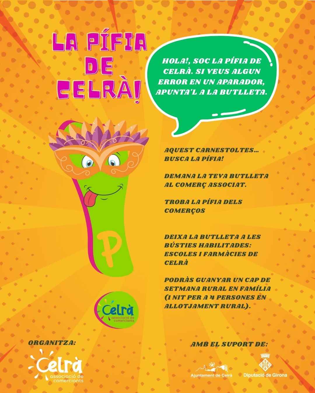 Arrenca la campanya «La Pífia de Celrà» per celebrar el Carnestoltes amb el comerç local